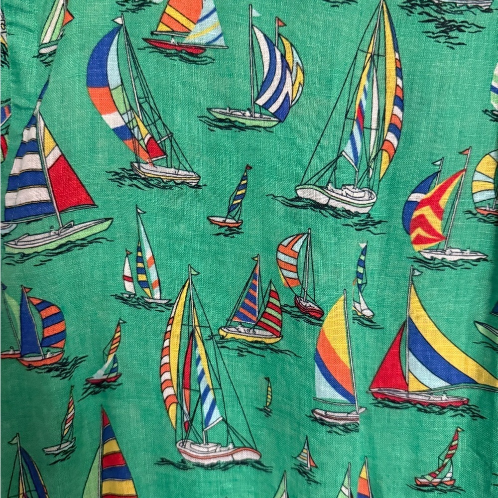 Polo Ralph Lauren Men's XL Green Nautical Sailboat Print Button-Down - Picture 3 of 4